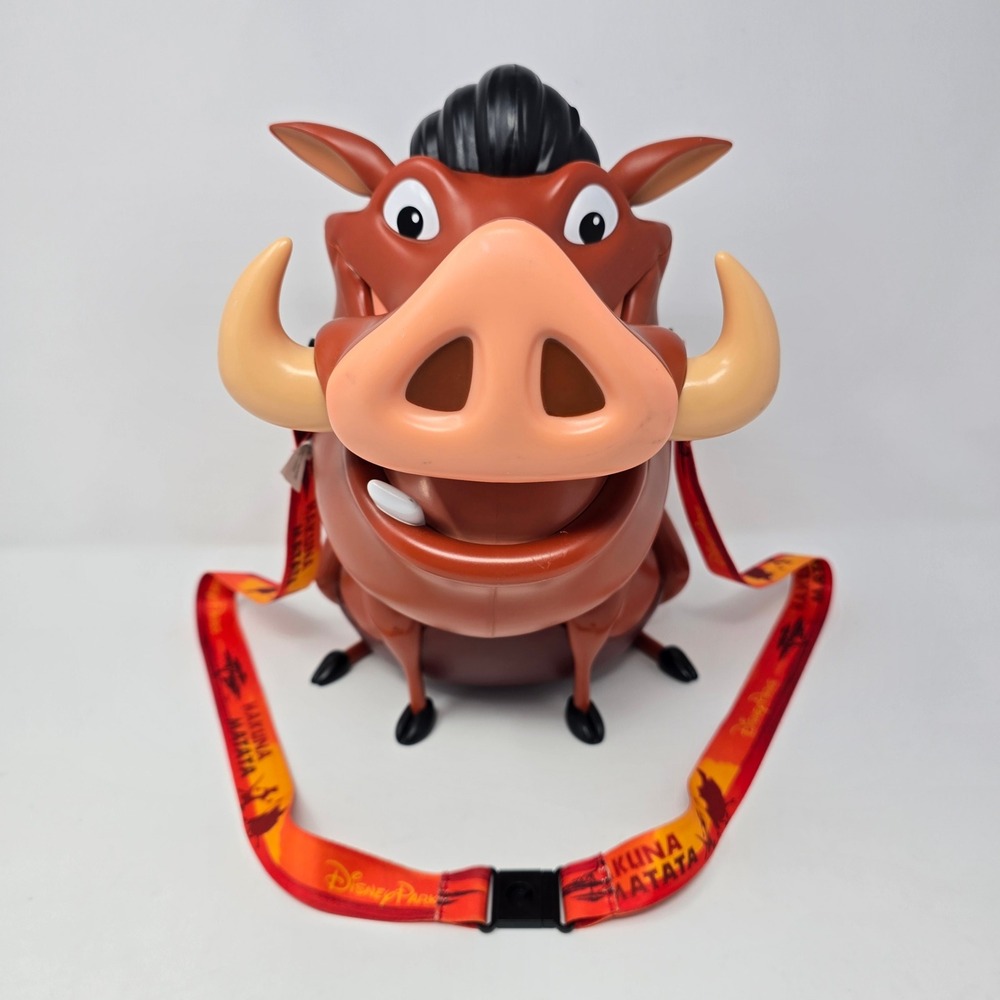 Disney Parks Lion King Pumbaa Popcorn Bucket Hakuna Matata Lanyard Collectible